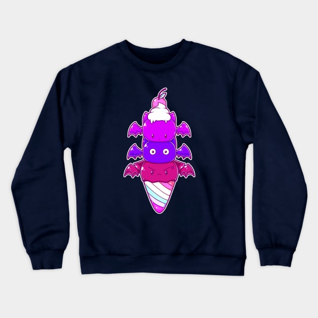 Cute Bat Ice Cream Summer Goth design Crewneck Sweatshirt by Witchy Ways